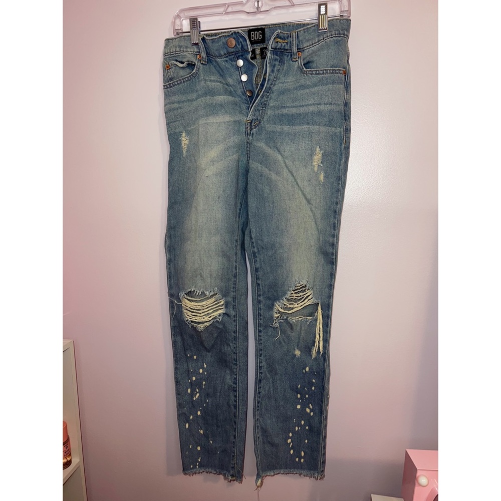 Urban Outfitters BDG Women’s Distressed Ripped Polka Dot Jeans - Picture 1 of 8